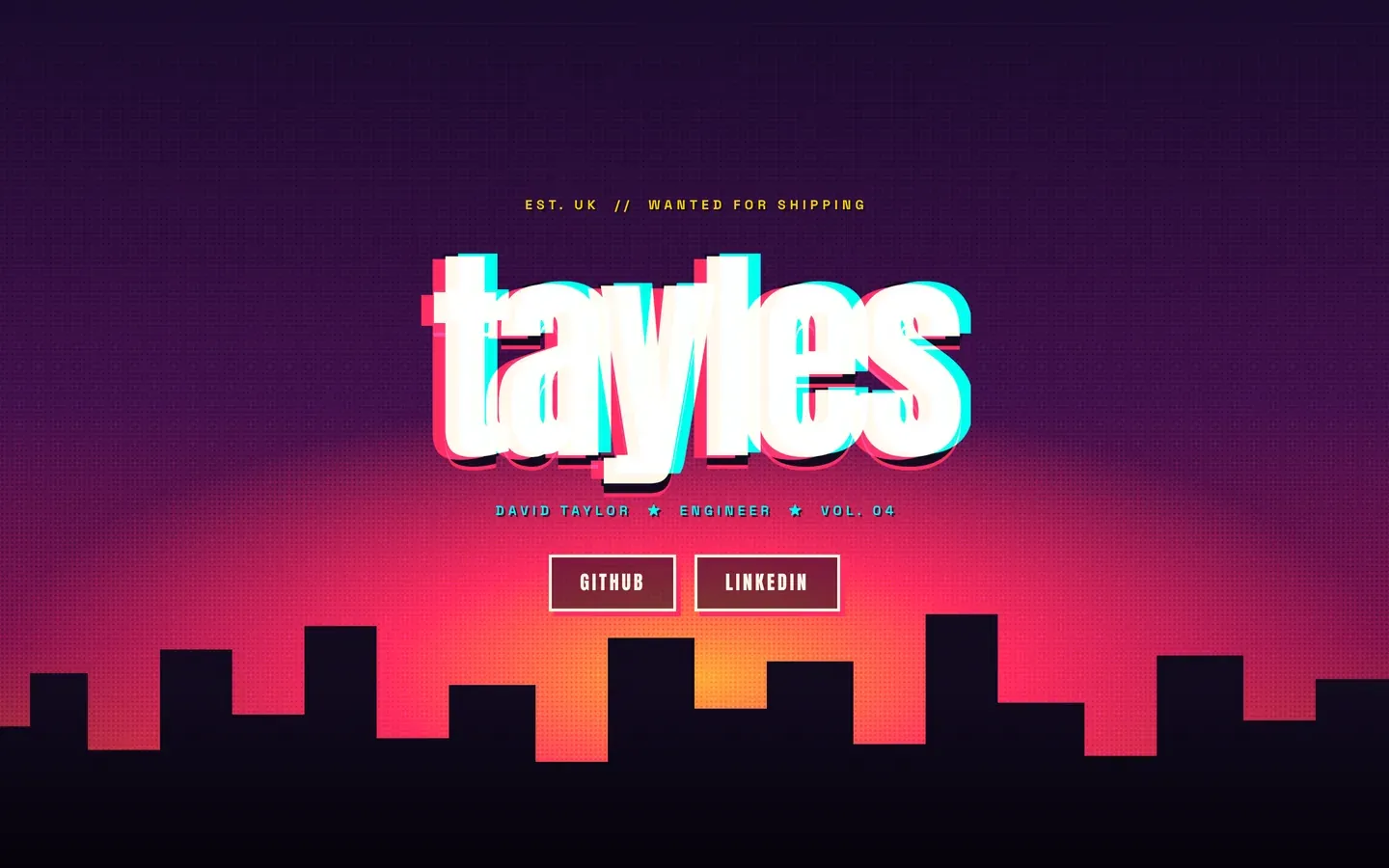 Screenshot of the Glitch City design