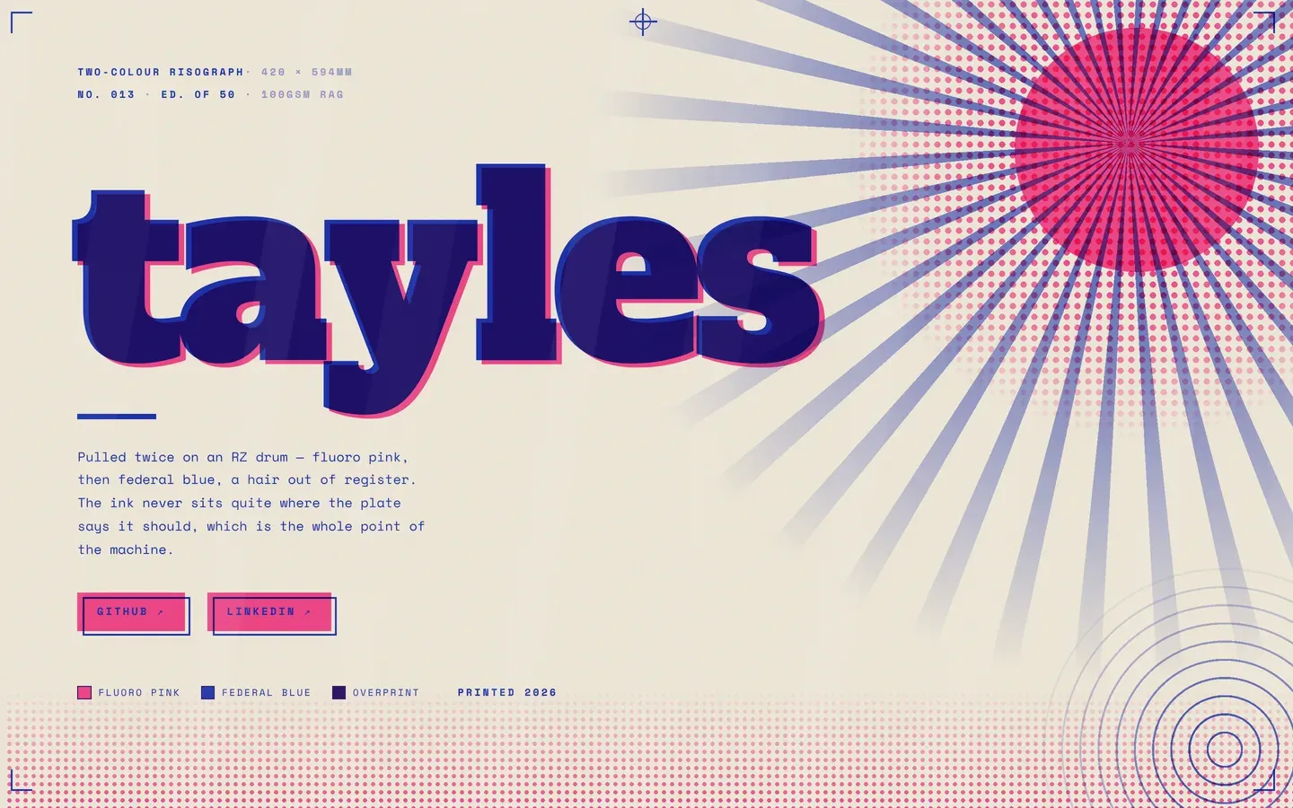 Screenshot of the Riso Press design