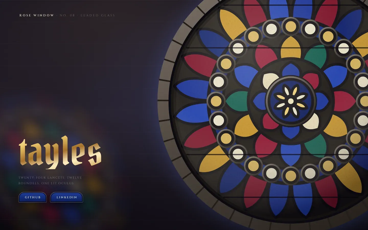 Screenshot of the Rose Window design